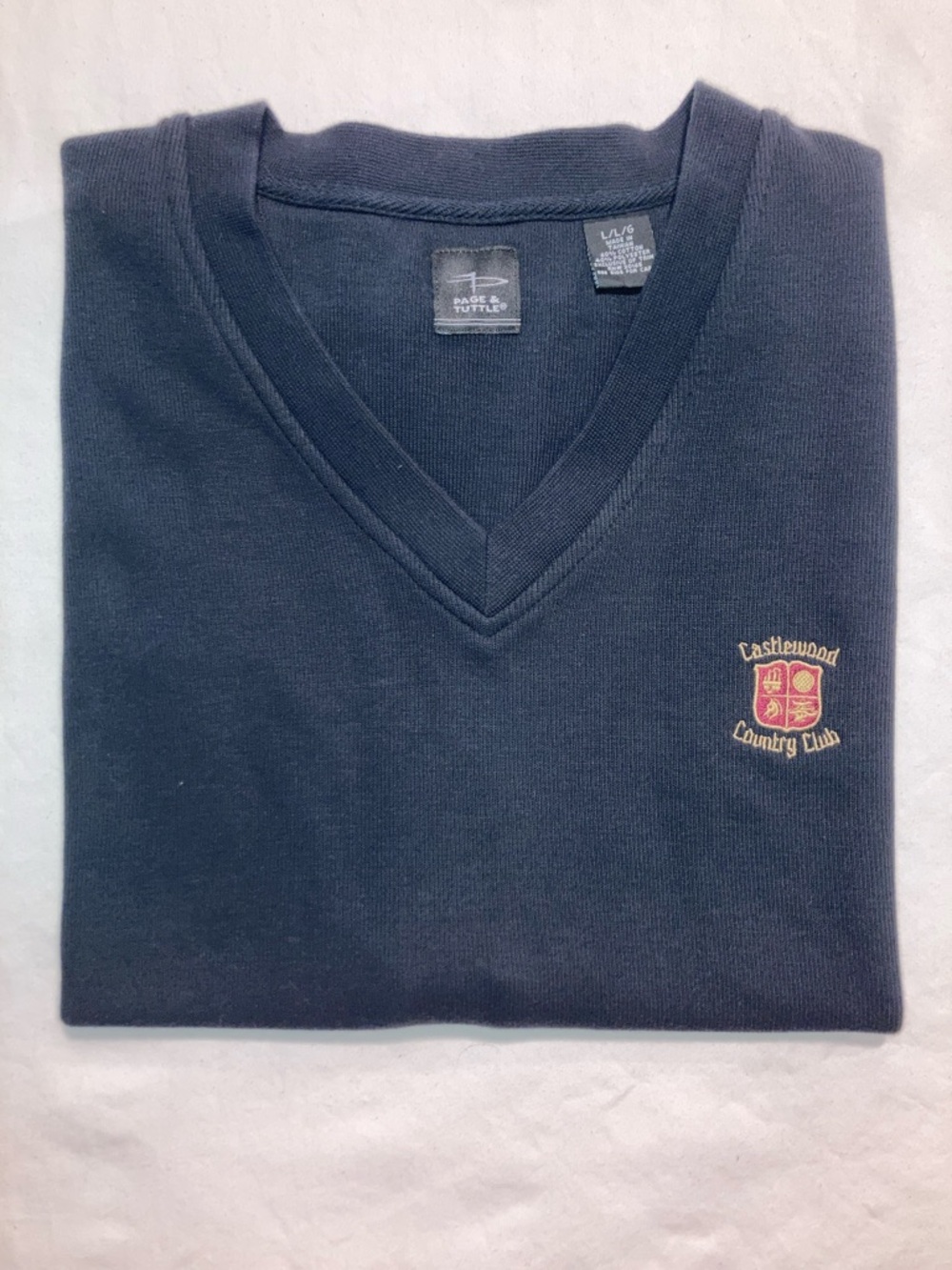 Castlewood Country Club Men's Black V-Neck Sweater Vest (085)
